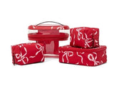 Cosmetiquera 4 piezas Rojas Moños